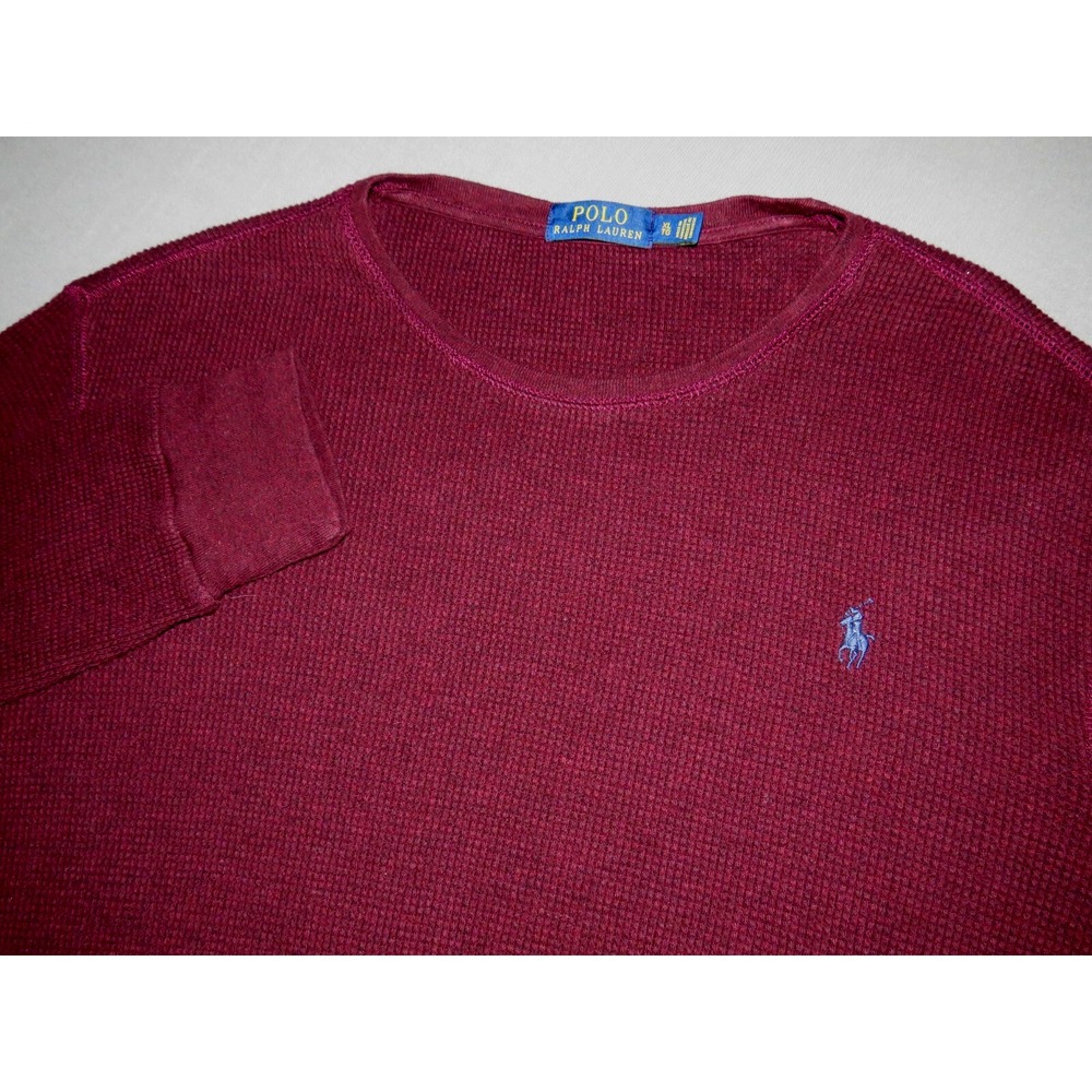 Men's Polo Ralph Lauren Long Sleeved Knit Burgundy Thermal Shirt XL